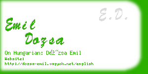 emil dozsa business card